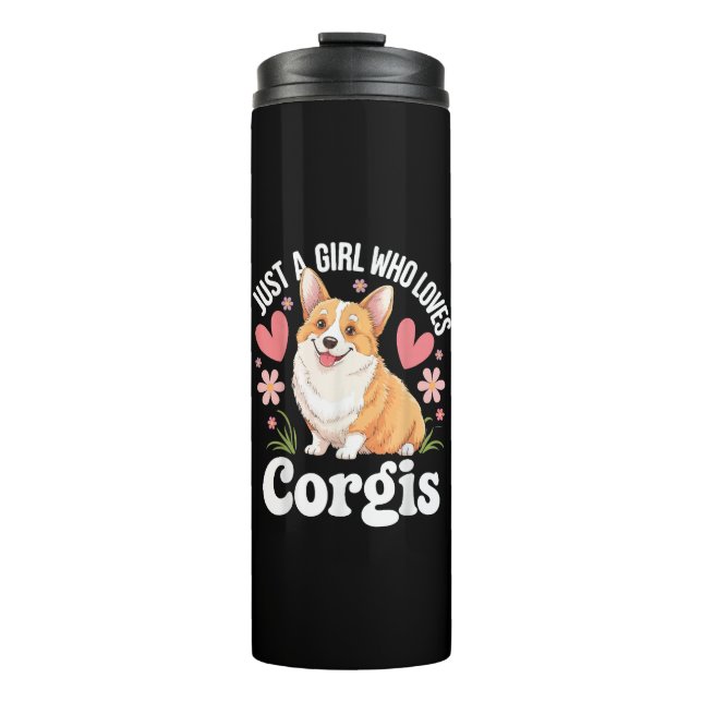 Nur ein Mädchen, das Corgis liebt Thermosbecher (Vorderseite)
