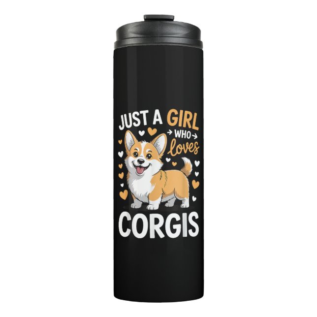 Nur ein Mädchen, das Corgis liebt Thermosbecher (Vorderseite)