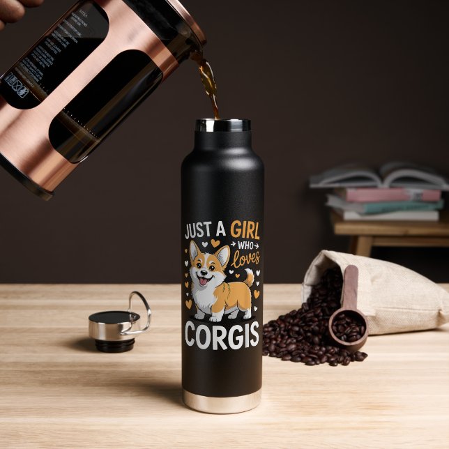 Nur ein Mädchen das Corgis liebt Trinkflasche (Kaffee (gedreht))