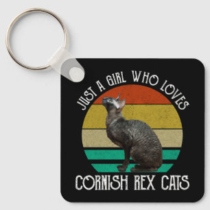 Nur ein Mädchen, das Cornish Rex Katzen liebt Schlüsselanhänger