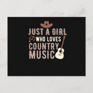 Nur ein Mädchen, das Country Music Liebe Postkarte