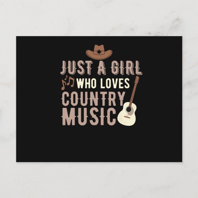 Nur ein Mädchen, das Country Music Liebe Postkarte (Vorderseite)