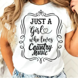 Nur ein Mädchen, das Country Music Liebe T-Shirt
