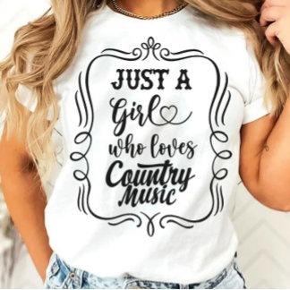 Nur ein Mädchen, das Country Music Liebe T-Shirt
