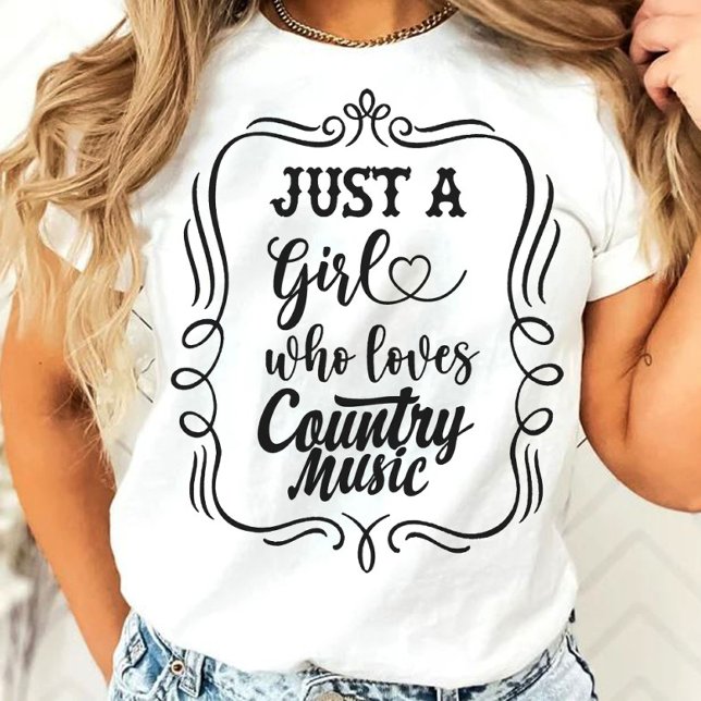 Nur ein Mädchen, das Country Music Liebe T-Shirt (Von Creator hochgeladen)