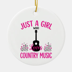 nur ein Mädchen, das Country-Musik liebt, Country- Keramik Ornament