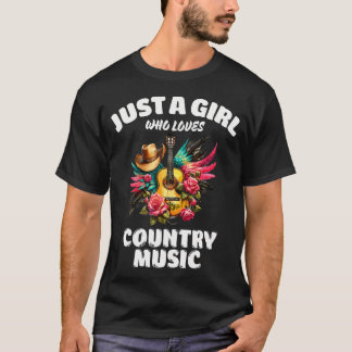 Nur ein Mädchen, das Country-Musik liebt Musiklieb T-Shirt
