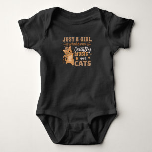 Nur ein Mädchen, das Countrymusik und Katzen Liebe Baby Strampler