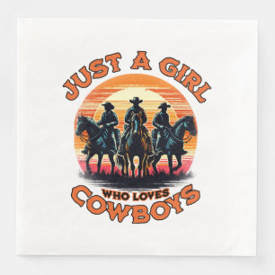 Nur ein Mädchen, das Cowboys liebt Serviette