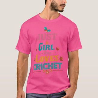 Nur ein Mädchen, das Cricket Liebe T-Shirt