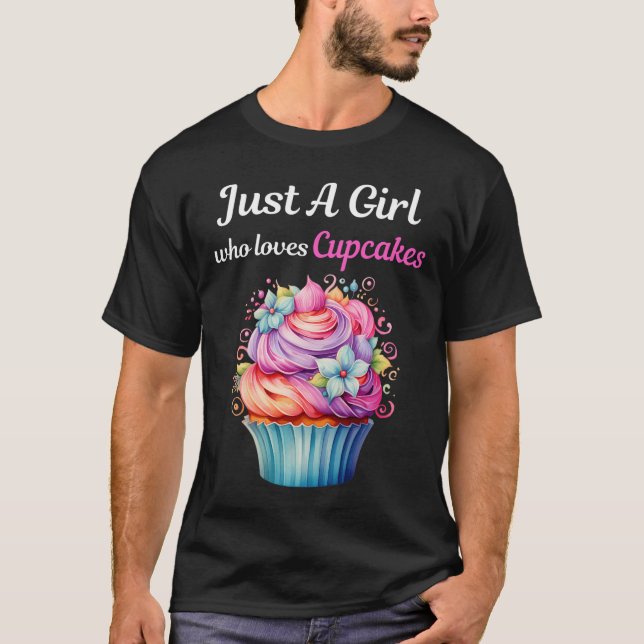 Nur ein Mädchen, das Cupcakes Liebe T-Shirt (Vorderseite)