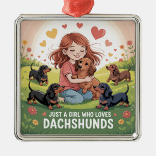 Nur Ein Mädchen Das Dachshunde Liebt Ornament Aus Metall