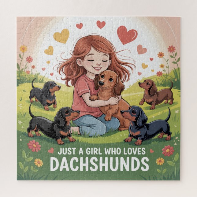 Nur Ein Mädchen Das Dachshunde Liebt Puzzle (Vertikal)