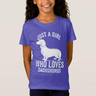 Nur ein Mädchen, das Dachshunds liebt Dachshund Li T-Shirt