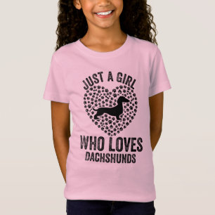 Nur ein Mädchen, das Dachshunds liebt Dachshund Li T-Shirt