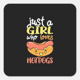 Nur ein Mädchen, das Dackel Liebe Hund Quadratischer Aufkleber
