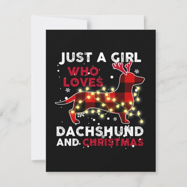 Nur ein Mädchen, das Dackel und Weihnachten Liebe Mitteilungskarte (Vorderseite)