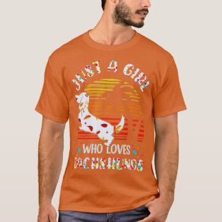 Nur ein Mädchen, das Dackeln Lieben Herbstlaube Su T-Shirt
