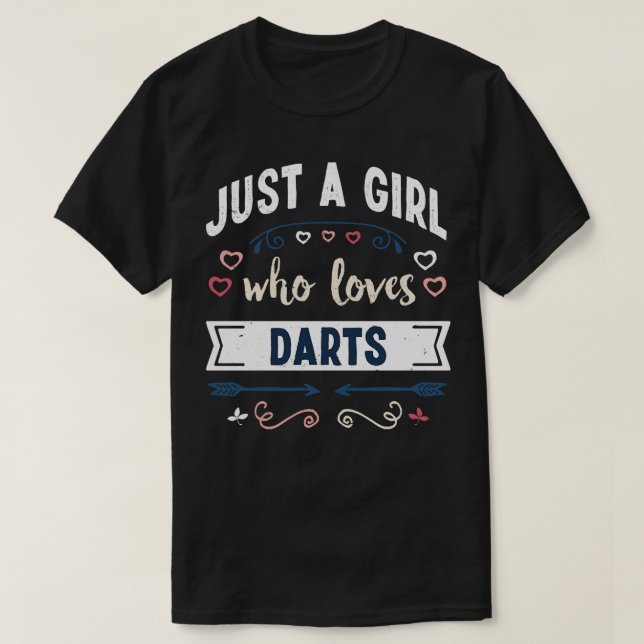 Nur ein Mädchen, das Darts Funny Gifts Lieben T-Shirt (Design vorne)