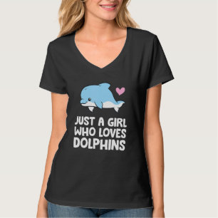 Nur ein Mädchen, das Delphine Liebe T-Shirt