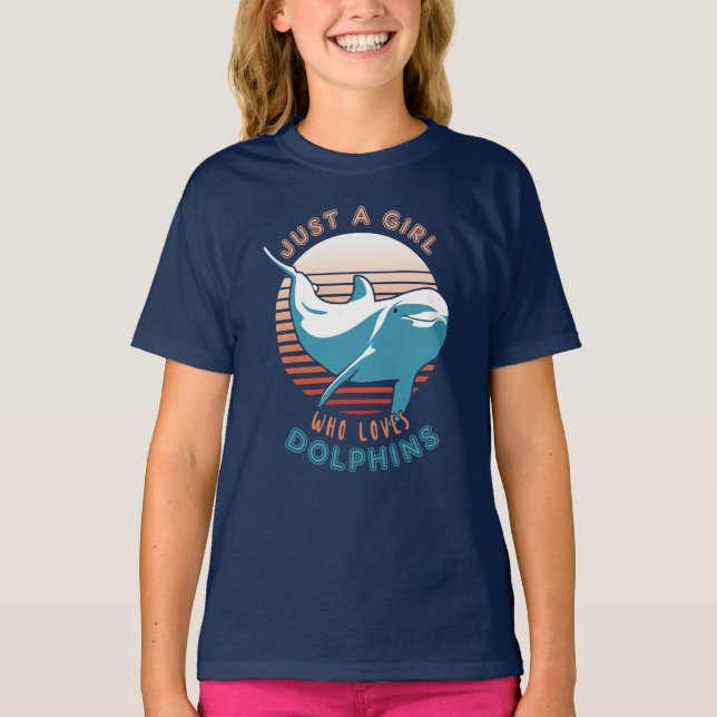 Nur ein Mädchen, das Delphine Liebe T-Shirt (Vorderseite)
