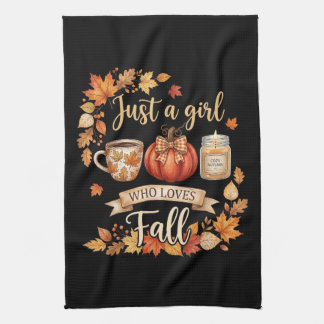 Nur ein Mädchen, das den Herbst Kaffee Herbst lieb Geschirrtuch