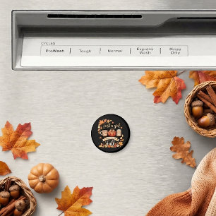 Nur ein Mädchen, das den Herbst Kaffee Herbst lieb Magnet