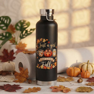 Nur ein Mädchen, das den Herbst Kaffee Herbst lieb Trinkflasche
