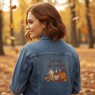 Nur ein Mädchen, das den Herbst liebt" Gemütliche Jeansjacke