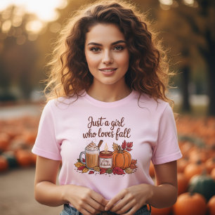 Nur ein Mädchen, das den Herbst liebt" Gemütliche T-Shirt