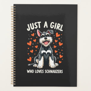 Nur ein Mädchen, das den Miniaturschnauzer liebt Planer