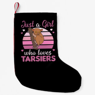Nur ein Mädchen, das den Niedlichen Affen Tarsier Kleiner Weihnachtsstrumpf