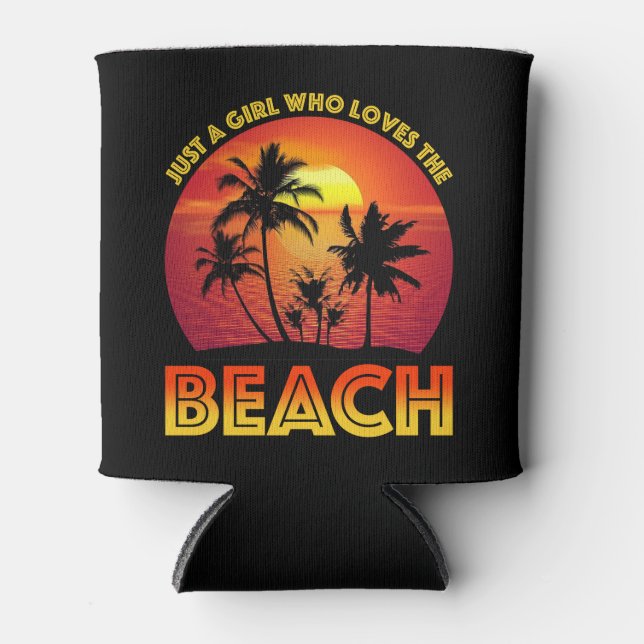 Nur ein Mädchen, das den Strand Liebe Dosenkühler (Vorderseite)