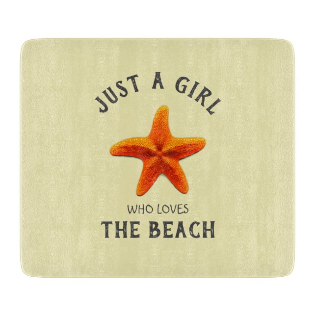 Nur ein Mädchen, das den Strand Liebe Schneidebrett (Vorderseite)