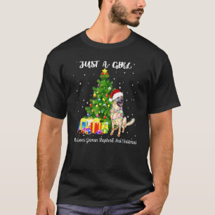 Nur ein Mädchen, das Deutsche Schäferhund Weihnach T-Shirt