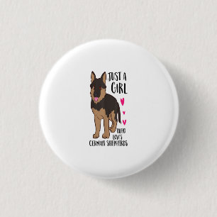 Nur ein Mädchen, das deutsche Schäferhunde Liebe Button