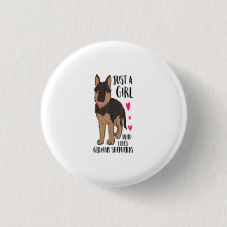 Nur ein Mädchen, das deutsche Schäferhunde Liebe Button
