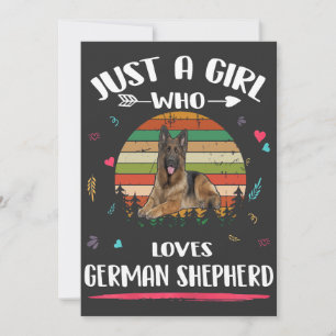 Nur Ein Mädchen Das Deutsche Schäferhunde Vintage  Einladung
