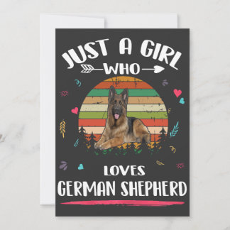 Nur Ein Mädchen Das Deutsche Schäferhunde Vintage Einladung
