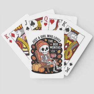 Nur ein Mädchen, das die Ber-Monate Weihnachten li Spielkarten