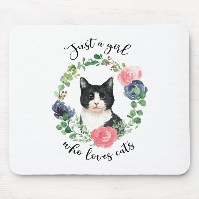 Nur ein Mädchen, das die blaue Blume Liebe Mousepad (Vorne)