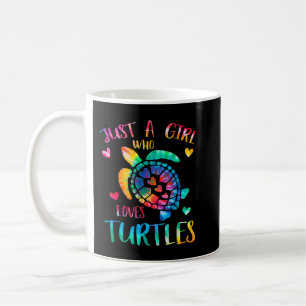 Nur ein Mädchen, das die Gefärbte Krawatte Turtle  Kaffeetasse
