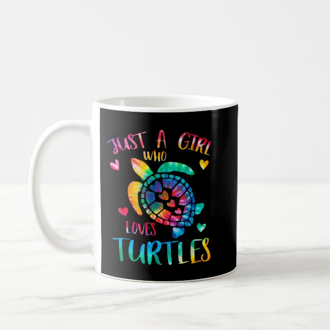 Nur ein Mädchen, das die Gefärbte Krawatte Turtle  Kaffeetasse (Links)