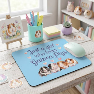 Nur ein Mädchen, das die Guinea Liebe   Guinea Pig Mousepad