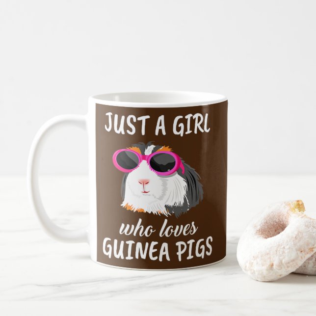 Nur ein Mädchen, das die Guinea Liebe Schweine Kle Kaffeetasse (Mit Donut)