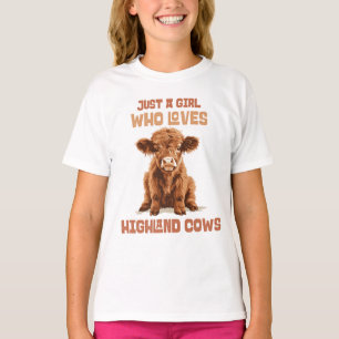 Nur ein Mädchen, das die Kühe der Highlands Liebe T-Shirt