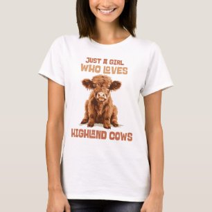 Nur ein Mädchen, das die Kühe der Highlands Liebe T-Shirt
