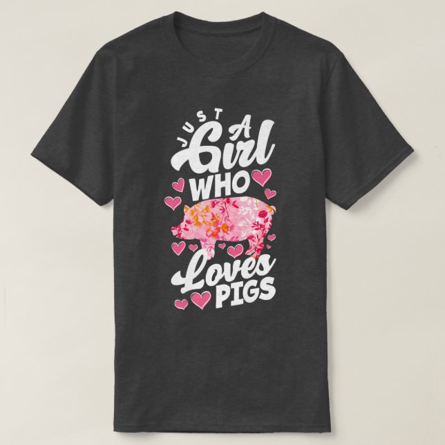 Nur ein Mädchen, das die Liebe schwingt Funny Pig  T-Shirt (Design vorne)