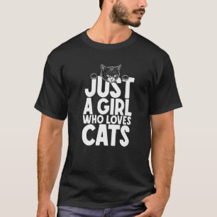 Nur ein Mädchen, das die Lieben Katzen Funny Black T-Shirt