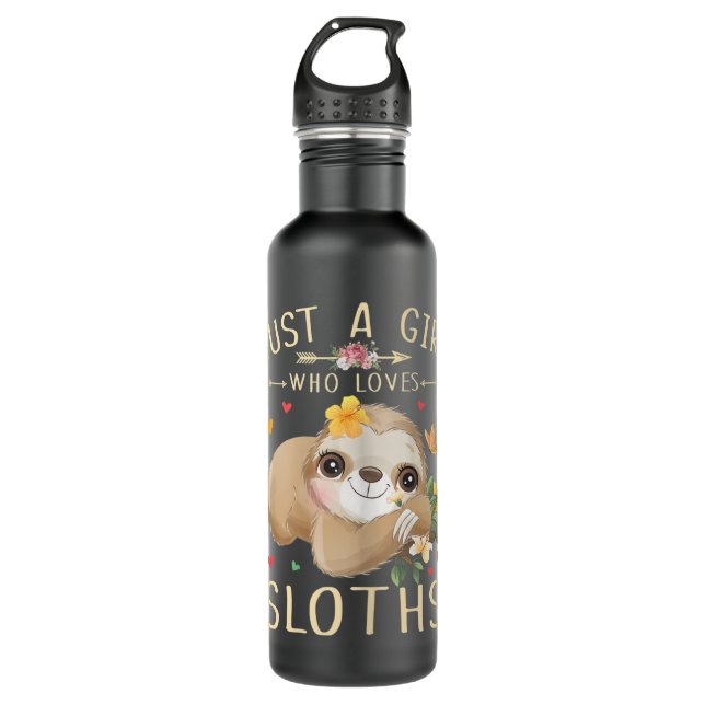 Nur ein Mädchen, das die Niedliche Sloth Lover Gir Edelstahlflasche (Vorderseite)